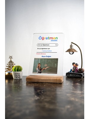 Modiwa Design Öğretmenler Günü Öğretmene Fotoğraflı Masa Ev Dekor Tasarım Dekoratif Ahşap Masaüstü Obje Hediyelik