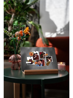 Modiwa Design Yatay 5 Fotoğraflı Sevgiliye Masa Ev Dekor Tasarım Dekoratif Ahşap Masaüstü Obje Hediyelik