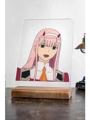 Modiwa Design Darling In The Franxx Ev Zero Two Severlere Masa Tasarım Dekoratif Ahşap Masaüstü Obje Hediyelik