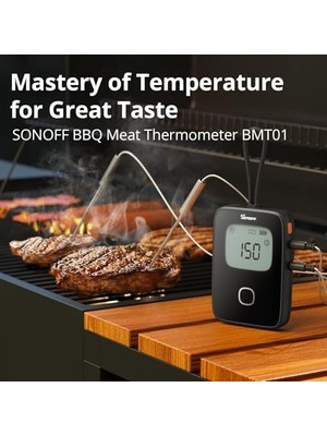 Maxi Trendy Sonoff Et Termometresi, Sigara Içen Fırın Için Kablosuz Et Termometresi, 2 Problu Dijital Izgara Termometresi, Zamanlayıcı Modu, Akıllı LCD Arka Işık, Bildirim Uyarısı, Barbekü Termometresi