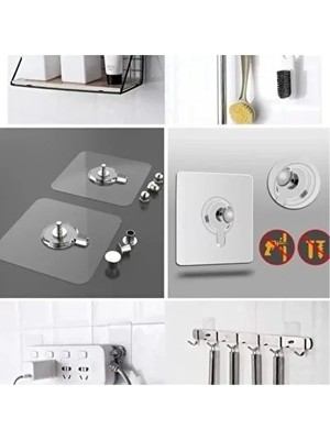 CATEKSSS 4 Adet Yapışkan Çerçeve Resim Askısı Yapışkanlı Askı Paslanmaz Çelik Mutfak Banyo Ev Duvar Dekoru Çi