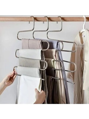 CATEKSSS Modern 5 Katlı Çok Amaçlı Askılık Çelik Metalik Tr