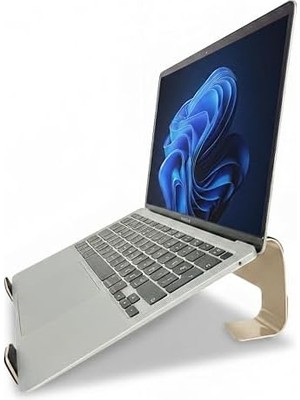 Maxi Trendy Prexua Fixer Laptop Standı - Notebook Yükseltici Altlık - Metal (Gold)