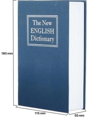 Maxi Trendy Senon Kitap Görünümlü Kumbara Gizli Para Kasası Çelik Kilitli Kitap Kumbara Lacivert