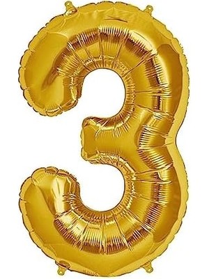Maxi Trendy Bkmc Folyo Rakam Balon ''3''rakamı Gold 40 Inç 100 cm BMCNM111