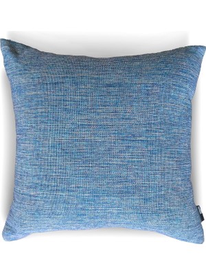 Maxi Trendy New York Blue Dokulu Düz Dekoratif Kırlent Kılıfı 45X45 CM,%100 Polyester Döşemelik Kumaş