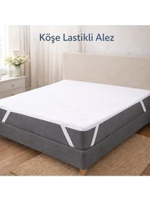 Maxi Trendy Ezgi Köşe Lastikli Alez, 160 x 200 Cm, Beyaz, Sıvı Geçirmez, Terletmeyen