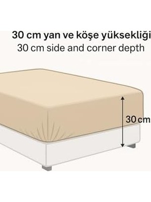 Maxi Trendy Ezgi Battal Boy Desenli Lastikli Çarşaf Seti 180X200 cm + 2 Adet Yastık Kılıfı 50X70 Kahve, Stilbatdn