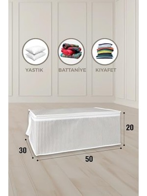 Maxi Trendy Baza Altı Düzenleyici Kumaş Hurç (50 x 30 x 20) (3 Adet Gri)
