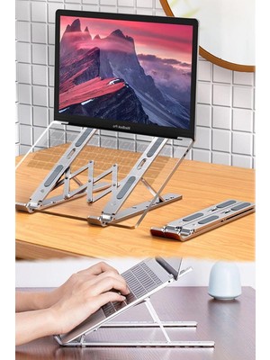 Maxi Trendy Chermik Dizüstü Laptop Yükseltici Alüminyum Stand, Tek Beden, CHRMK12967, Gümüş, Erkek