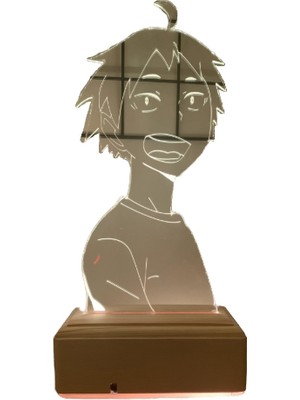 Modiwa Design Haikyu! Yamaguchi 16 Renk Uzaktan Kumandalı 3D Ahşap Gece Lambası Hediyelik