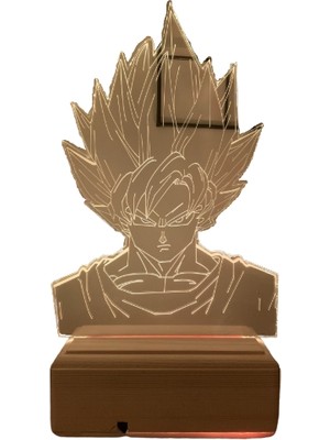 Modiwa Design Dragon Ball Z Goku 16 Renk Uzaktan Kumandalı 3D Ahşap Gece Lambası Hediyelik