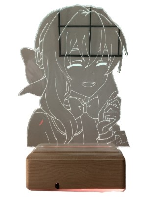 Modiwa Design Shinoa Hiragi Owari No Seraph 16 Renk Uzaktan Kumandalı 3D Ahşap Gece Lambası Hediyelik