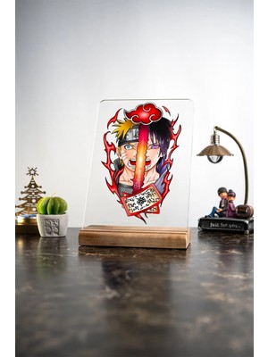 Modiwa Design Ev Naruto Sasuke Uzumaki, Eşya, Ürünler, Masa Tasarım Dekoratif Ahşap Masaüstü Obje Hediyelik