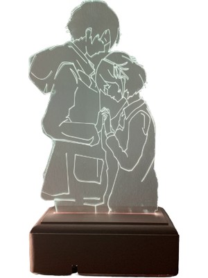 Modiwa Design Your Namee -Kimi No Na Waa Lambaa 16 Renk Uzaktan Kumandalı 3D Ahşap Gece Lambası Hediyelik