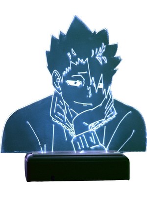 Modiwa Design Kuroo Tetsurou Haikyuu 16 Renk Uzaktan Kumandalı 3D Ahşap Gece Lambası Hediyelik