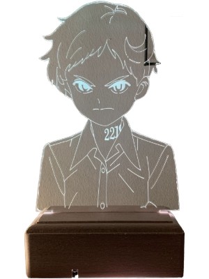 Modiwa Design The Promised Neverland 22194 Norman 16 Renk Uzaktan Kumandalı 3D Ahşap Gece Lambası Hediyelik