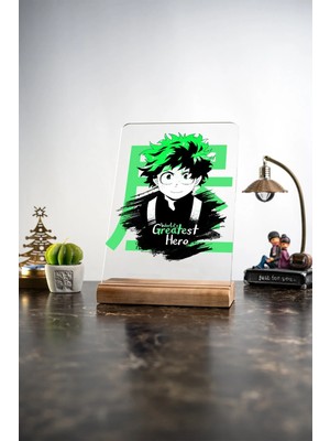 Modiwa Design My Hero Academia Mha Ev Deku Izuku Midoriya Severlere Masa Tasarım Dekoratif Ahşap Masaüstü Obje