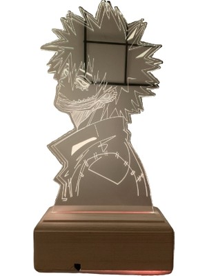 Modiwa Design My Hero Academia Dabi 16 Renk Uzaktan Kumandalı 3D Ahşap Gece Lambası Hediyelik