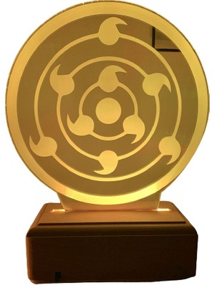 Modiwa Design Sharingan Naruto Sembol 16 Renk Uzaktan Kumandalı 3D Ahşap Gece Lambası Hediyelik