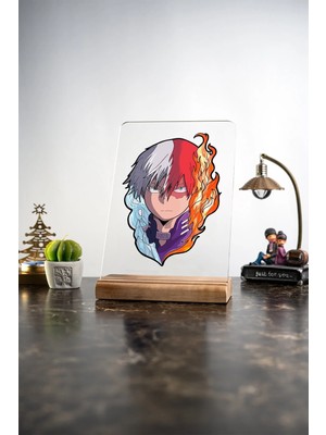 Modiwa Design Ev Mha Shoto Todoroki, Eşya, Ürünler, Masa Tasarım Dekoratif Ahşap Masaüstü Obje Hediyelik