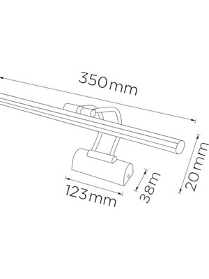 Maxi Trendy 35CM LED Aplik Gold Kasa | 3200K Gün Işığı | IP20 Koruma | Ayna, Tablo ve Resim Banyo Üstü Duvar Aydınlatma | 220V | Modern Tasarım