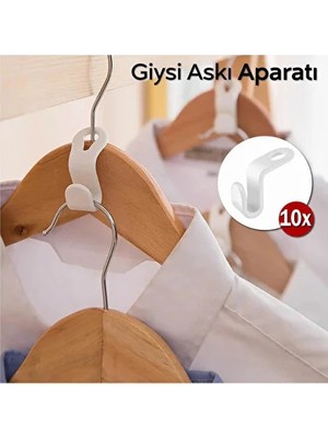 CATEKSSS 10 Adet Elbise Askısı Bağlantı Kancası | Yer Tasarrufu Sağlayan Askı Plastik Pembe Cn