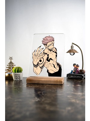 Modiwa Design Ev Jujutsu Kaisen - Sukuna, Eşya, Ürünler, Masa Tasarım Dekoratif Ahşap Masaüstü Obje Hediyelik