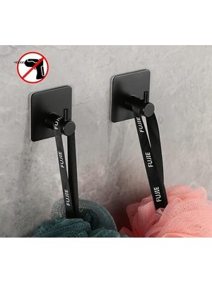 Maxi Trendy 2 Adet Paslanmaz Çelik Mat Siyah Banyo Askısı/bornoz Askısı/havlu Askısı/havluluk/paslanmaz Hooks