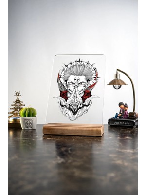 Modiwa Design Ev Jujutsu Kaisen Sukuna, Eşya, Ürünler, Masa Tasarım Dekoratif Ahşap Masaüstü Obje Hediyelik