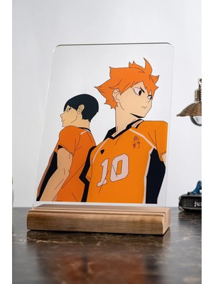 Modiwa Design Haikyuu Ev Kageyama Hinata Severlere Masa Tasarım Dekoratif Ahşap Masaüstü Obje Hediyelik