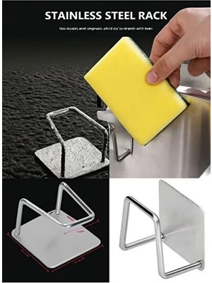 CATEKSSS Metal Lavabo Içi Bulaşık Sungeri Askısı, Çok Amaçlı Kanca, 3m Güçlü Yapışkanlı Metal Metalik Cn