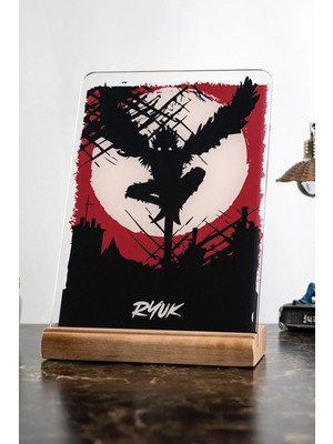 Modiwa Design Death Note Ev Ryuk Severlere Masa Tasarım Dekoratif Ahşap Masaüstü Obje Hediyelik
