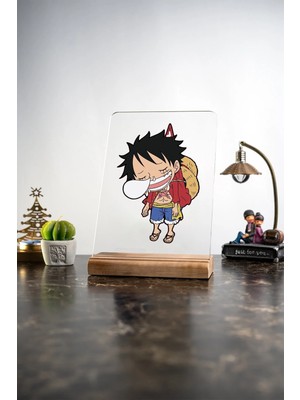 Modiwa Design Ev One Piece Monkey D. Luffy, Eşya, Ürünler, Masa Tasarım Dekoratif Ahşap Masaüstü Obje Hediyelik