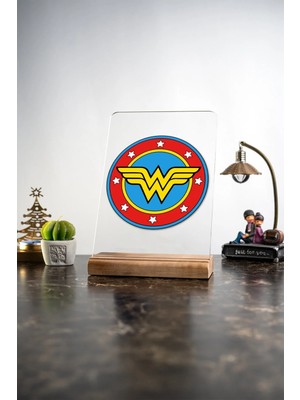 Modiwa Design Ev Wonder Woman, Eşya, Ürünler, Masa Tasarım Dekoratif Ahşap Masaüstü Obje Hediyelik