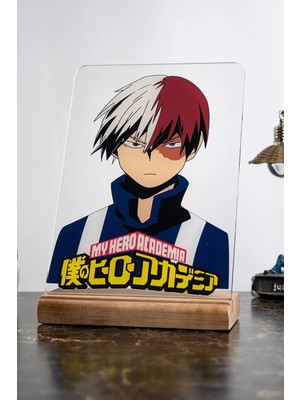 Modiwa Design My Hero Academia Ev Todoroki Severlere Masa Tasarım Dekoratif Ahşap Masaüstü Obje Hediyelik