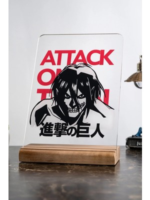 Modiwa Design Attack On Titan Ev Titan Eren Severlere Masa Tasarım Dekoratif Ahşap Masaüstü Obje Hediyelik