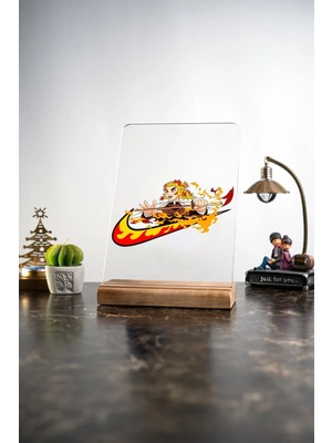 Modiwa Design Ev Kyojuro Rengoku Demon Slayer, Eşya, Ürünler, Masa Tasarım Dekoratif Ahşap Masaüstü Obje Hediyelik