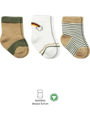 Kentex Mey Ithalat®   3'lü Penye Rainbow Soket Çorap BS10113 Nil