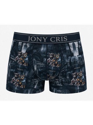 Jony Cris Erkek Dijital Baskılı Tekli Paket %95 Pamuk %5 Likralı Esnek Boxer