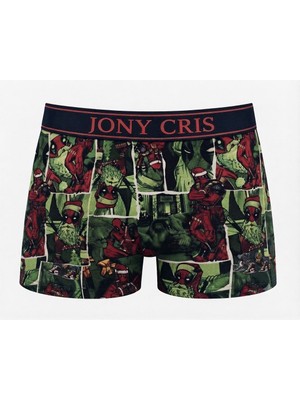 Jony Cris Erkek Dijital Baskılı Tekli Paket %95 Pamuk %5 Likralı Esnek Boxer