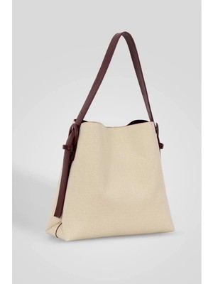 Çanta Trend Bordo Süet Toka Detaylı Büyük Boy Kadın Shopper Çanta