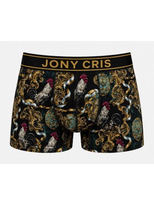 Jony Cris Erkek Dijital Baskılı Tekli Paket %95 Pamuk %5 Likralı Esnek Boxer
