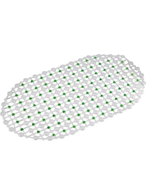 1001 Eko Serisi Banyo - Küvet Içi Kaydırmaz Vantuzlu Oluklu Oval Paspas 63 x 34 Cm, Yeşil