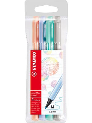 1001 Pointmax - Keçe Uçlu Kalem - 4'lü Paket - Çeşitli Pastel Renkler