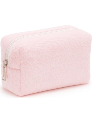 1001 Peluş Yumuşacık Makyaj Çantası - Kozmetik Organizeri (Pembe)