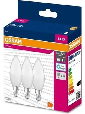 1001 Ledvalue 75W (60W) 3 Lü LED Mum Ampul Beyaz - 6500K E14