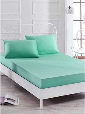 1001 Çift Kişilik Çarşaf Fitted Yastıklı Ranforce Trendy Yeşil 160X200