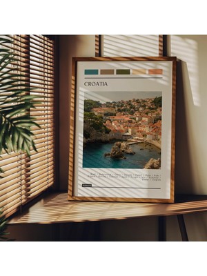 1001 Travel Art Çerçevesiz Poster, Modern Dekoratif Çerçevesiz Poster, Tablo, Croatia, 40 x 50