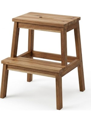 1001 Bekväm Doğal Ahşap Akasya Taburesi; (50 Cm) Ikea